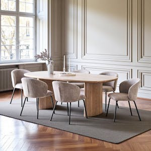 Table moderne en bois clair - pieds design, 210 cm MATERA